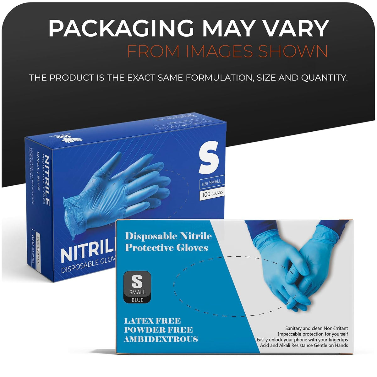 Glovein Disposable Gloves, Blue Nitrile Gloves, Powder-Free, Latex-Free, Strong with Textured Grip, Multipurpose for Food Handling, Cleaning, Automotive & DIY