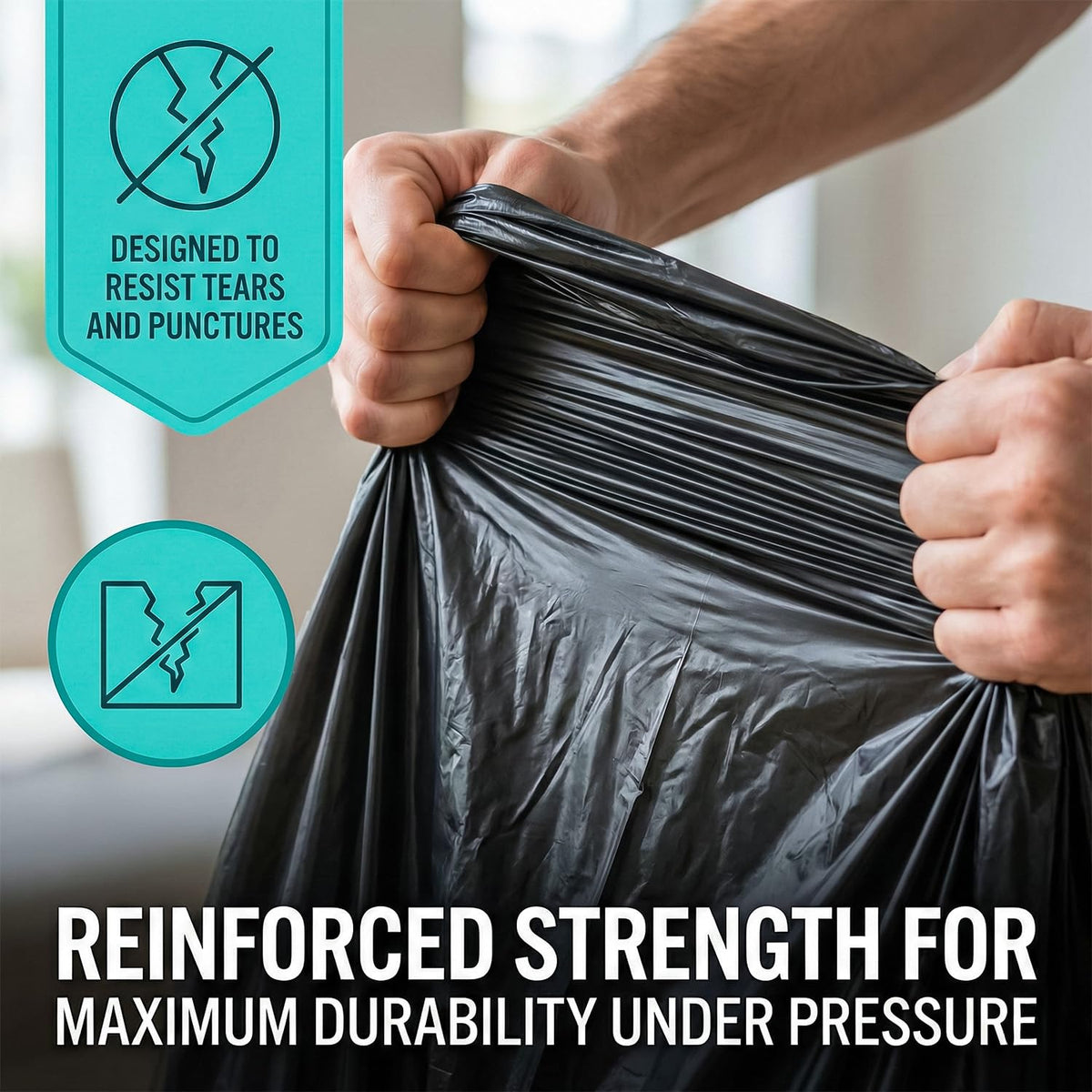 Scott 11 Black Bin Bags, 75L, 30 Microns – Leak-Proof, Strong Plastic Bin Liners – Refuse Sacks Ideal for Kitchen, Home, DIY & Garden, Household, Office & Catering