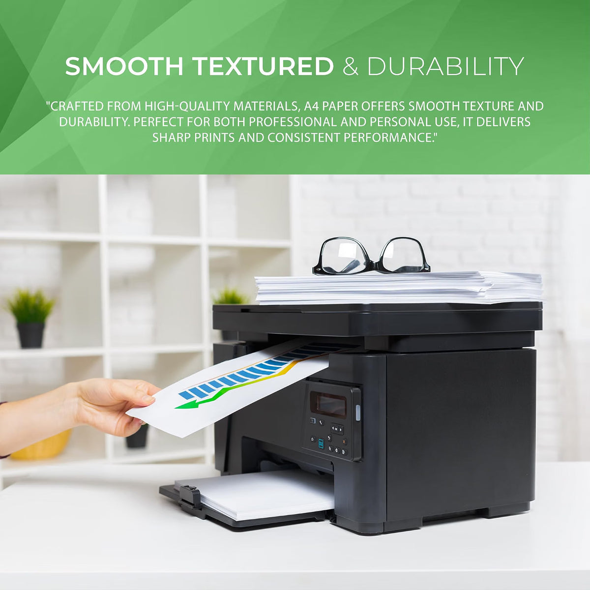 Stick Well Multi-Purpose A4 Printer Paper, Smooth White Paper Surface, Compatible A4 Paper with Inkjet, Laser Printers & Copiers, Ideal for Home & Office Use