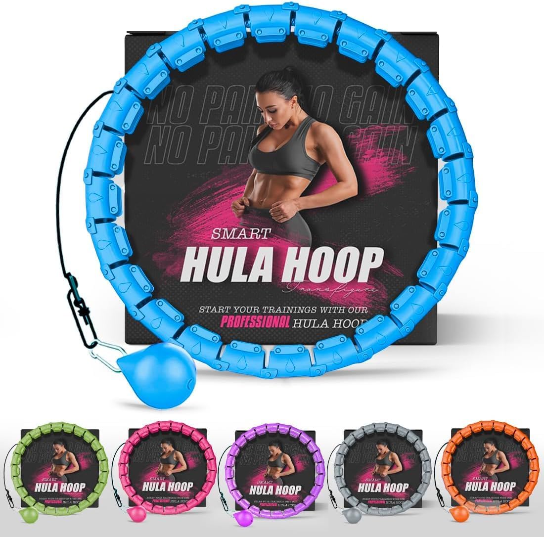 Scott 11 Fitness Hula Hoops, Weighted Hula Hoop For Adults 360 Degree Auto-Spinning Ball Massage, Infinity Hoop, Weight Loss Exercise Equipment for Home Use