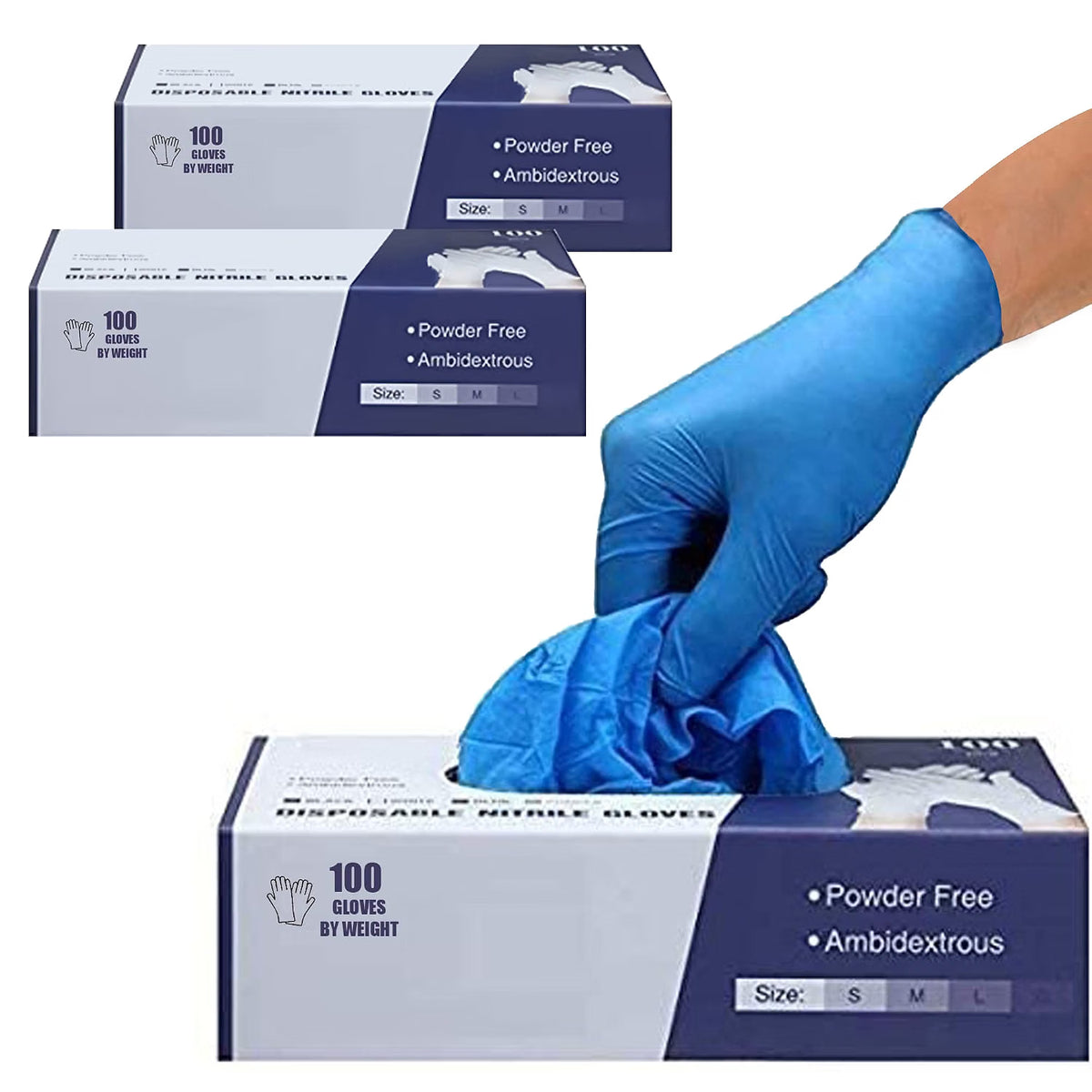 PRAIMA Surgicals Powder Free Nitrile Gloves, Food Grade, Hand Disposable Gloves