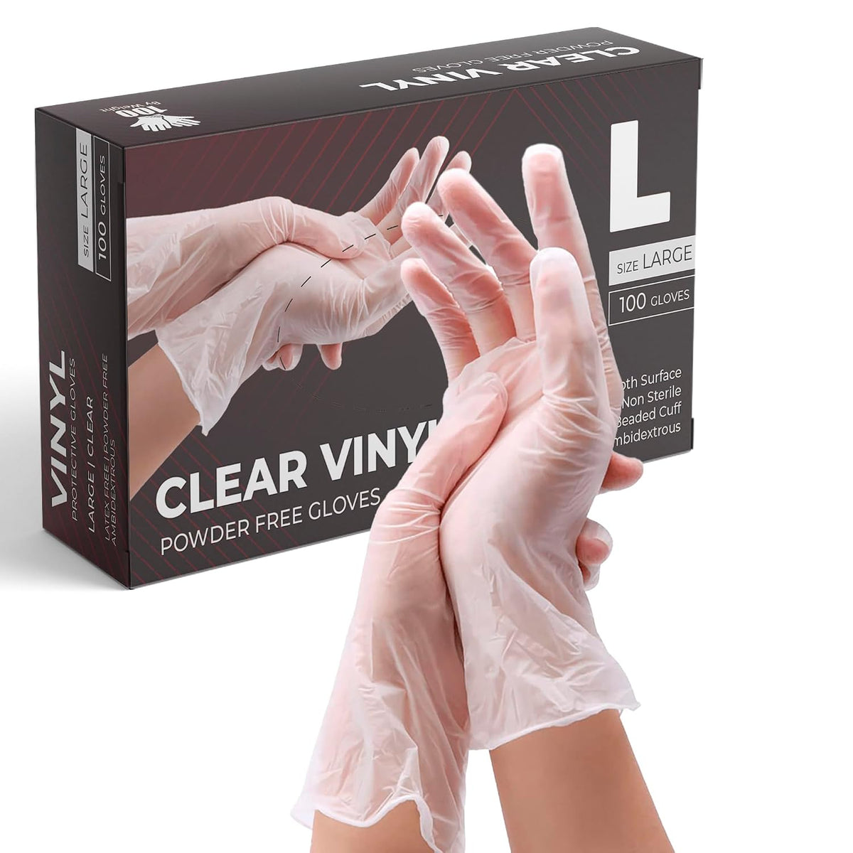 PurGlove Vinyl Multi-Purpose Clear Gloves, Powder Free, Disposable