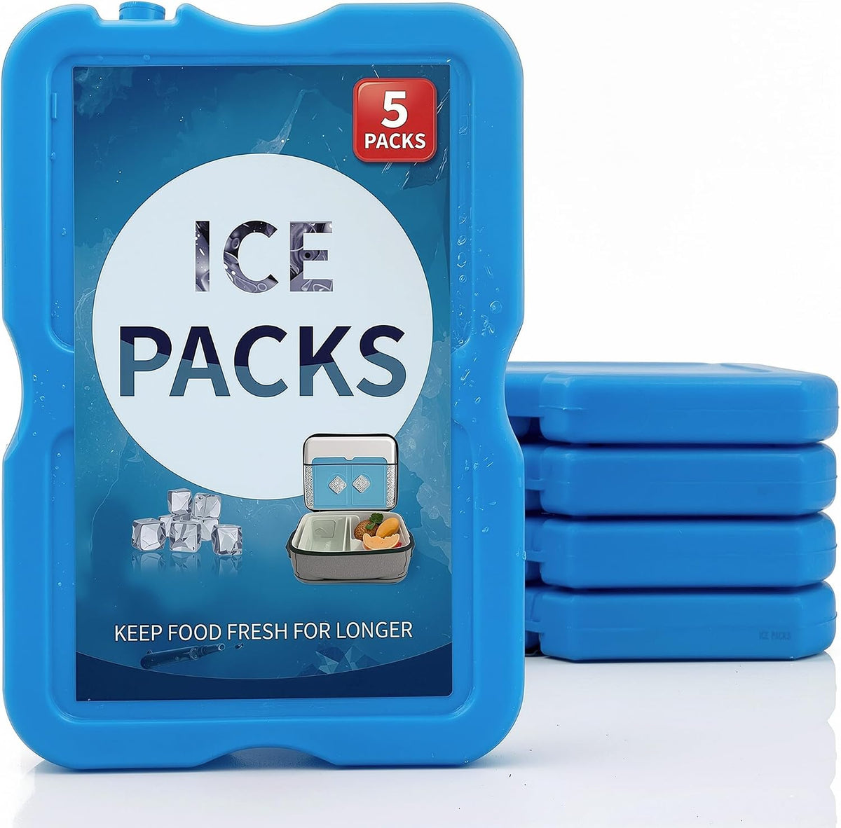 Active 100 Original Cool Pack - Slim & Long-Lasting Reusable Ice Pack Freezer Blocks for Coolers, Lunch Boxes, Beach, Camping, Fishing - Cooler Accessories for Fresh & Cold Food Storage