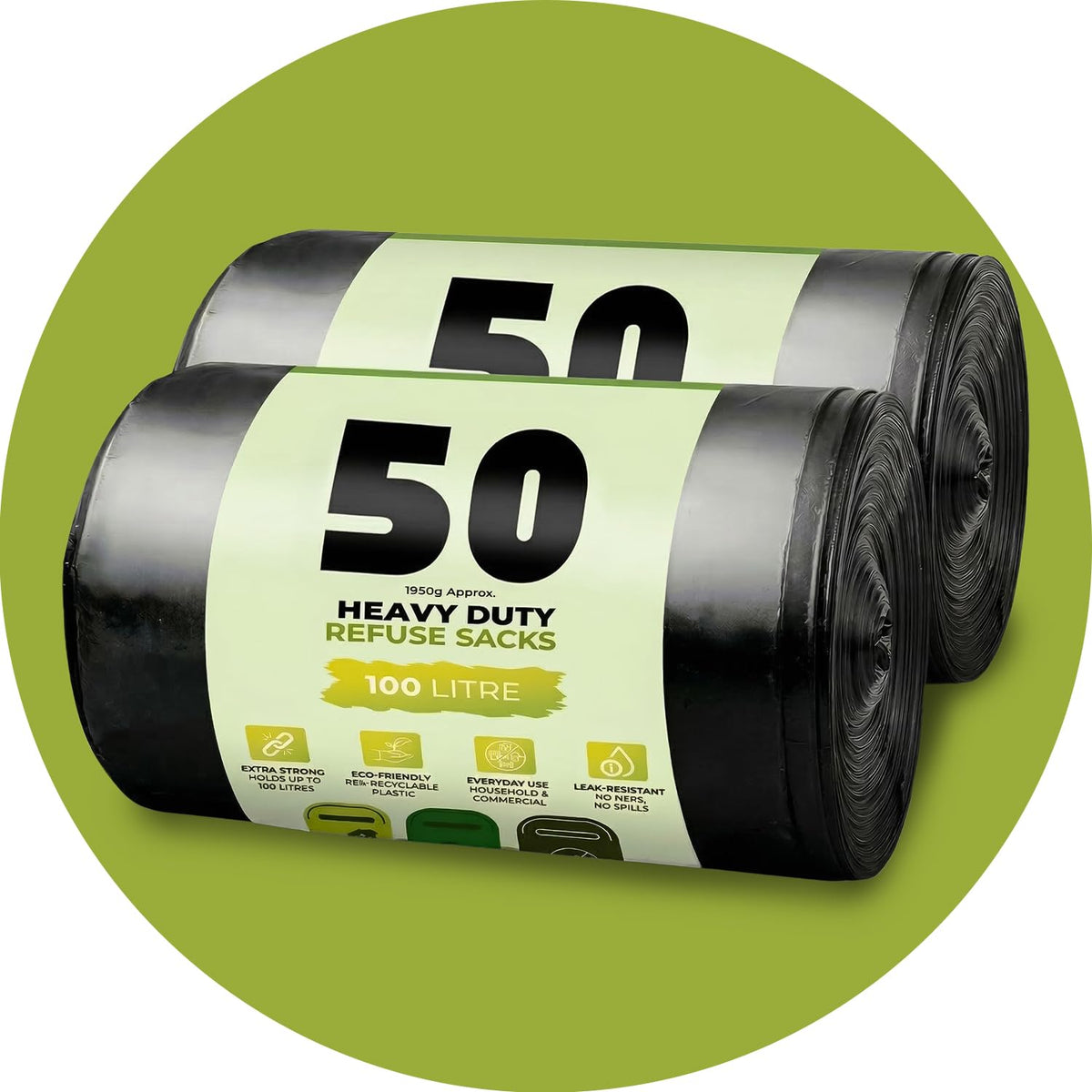 Scott 11 Black Bin Bags, 100L, 33 Microns