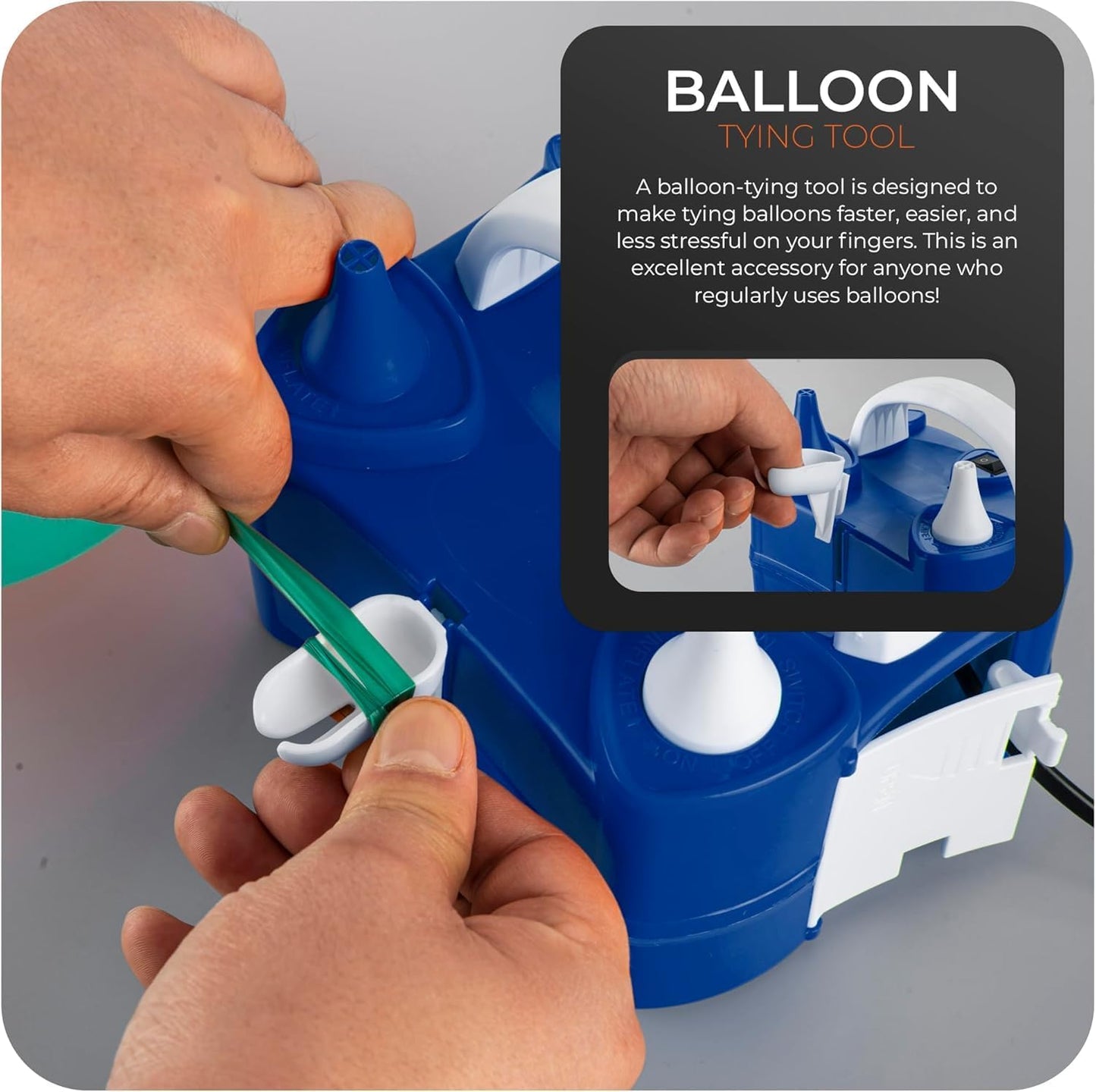 Roe Tenpo Electric Balloon Pump UK, Portable Dual Nozzle Balloon Inflator 220v-240v 600w