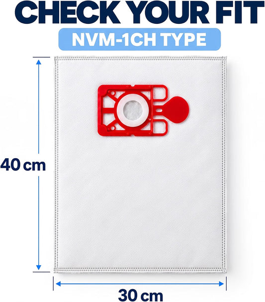 Mr.DIY Hoover Vacuum Bags 10 Pack Compatible with Henry, Hetty, Numatic & James, NVM-1CH Type, 3-Layer High Filtration Dust Bags, Self-Sealing, Easy Dust Disposal