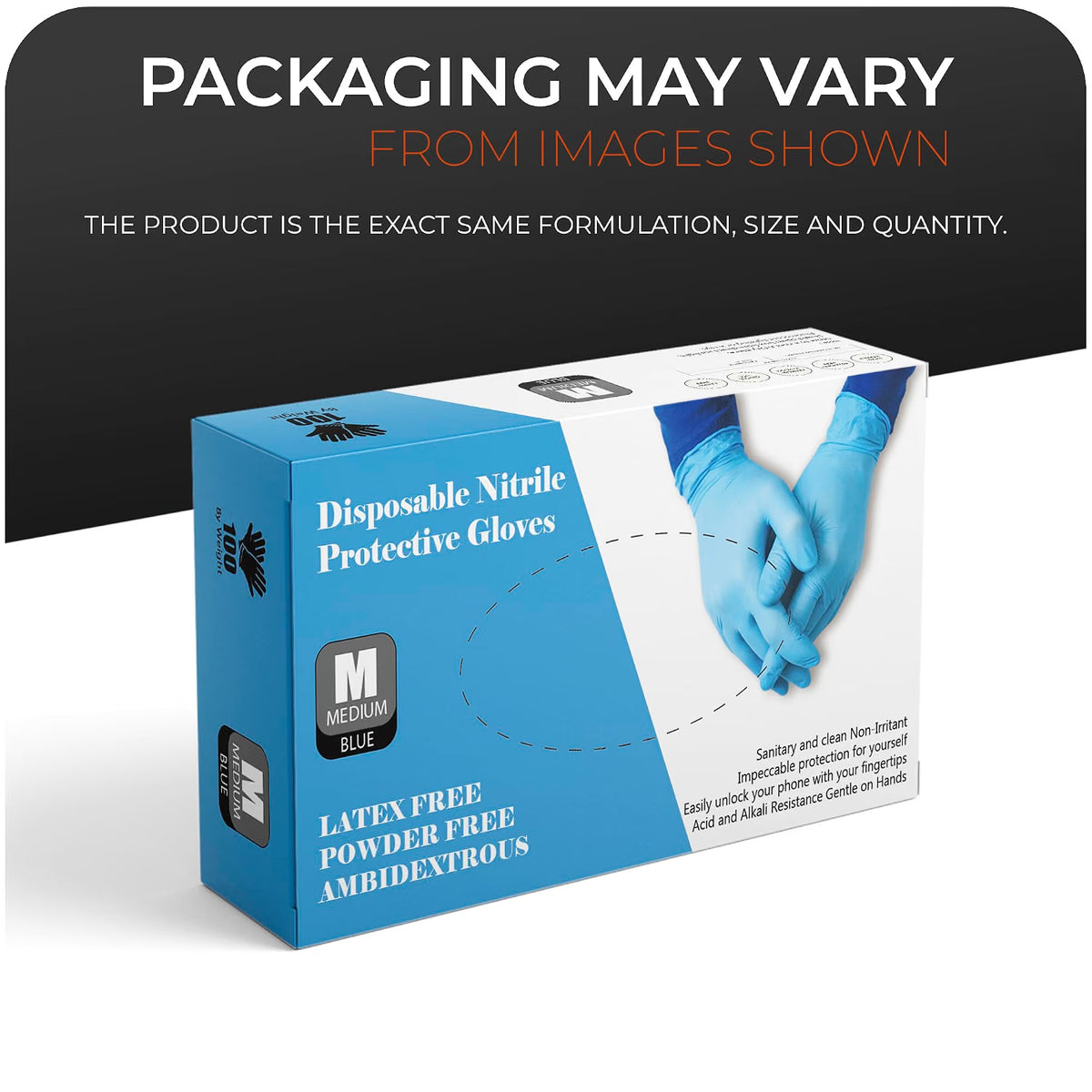 PRAIMA Surgicals Powder Free Nitrile Gloves, Food Grade, Hand Disposable Gloves