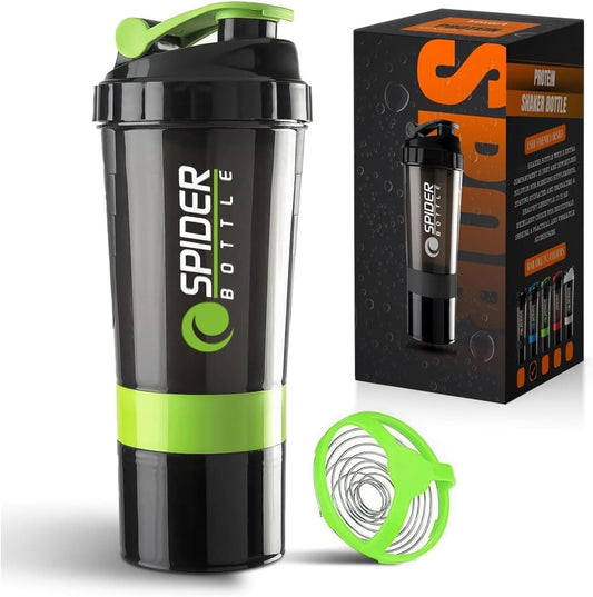 Roe Tenpo Protein Shaker Bottle 500ml with Extra Compartment | BPA-Free Protein Bottle Shaker for Protein Shakes | Leak Proof & Dishwasher Safe | Protein Shake Gym Bottles for Men & Women