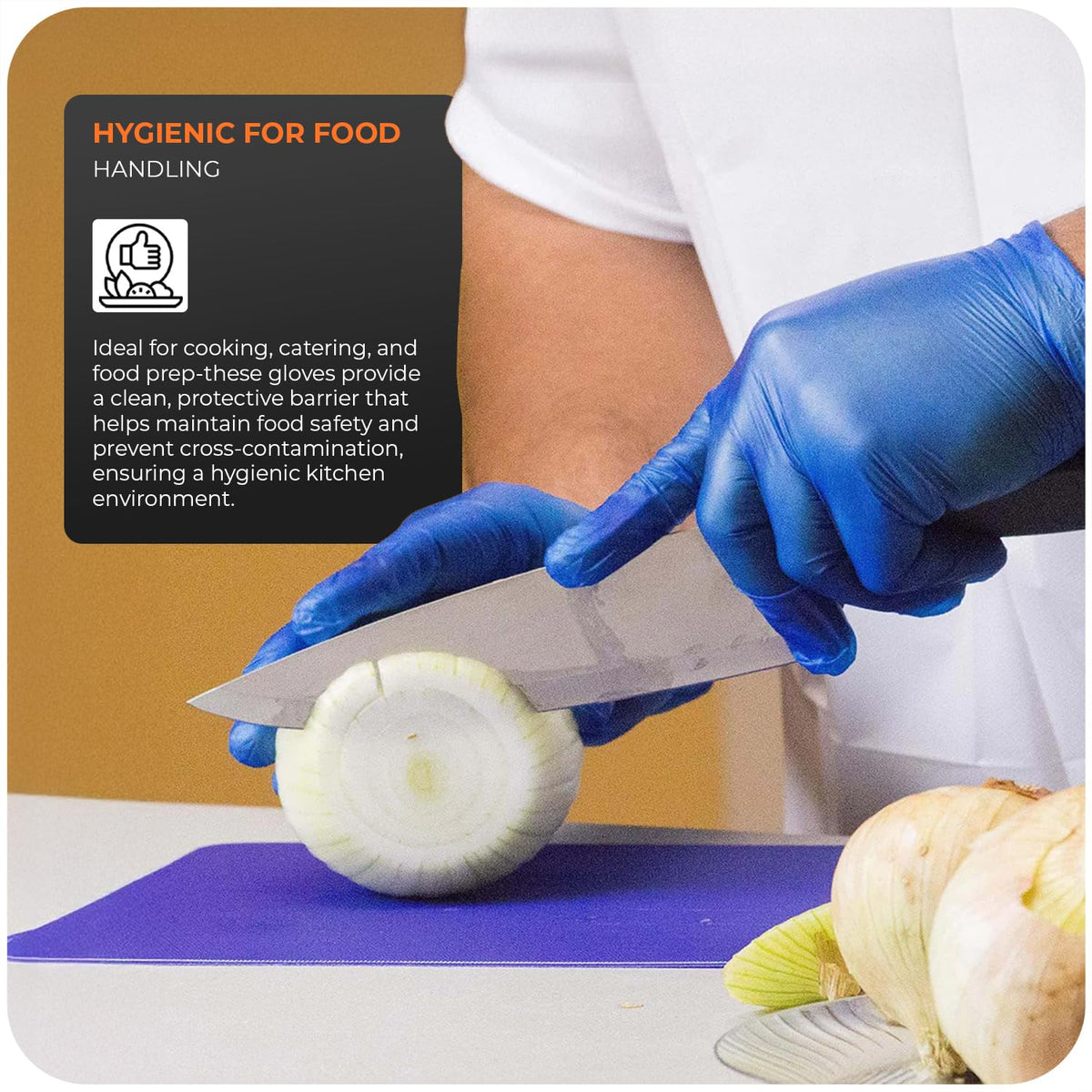 The Real Touch Disposable Gloves, Powder Free, Latex Free, Blue Vinyl Gloves Comfortable Fit, Suitable for Food Handling, Cleaning & Multi-Purpose Use
