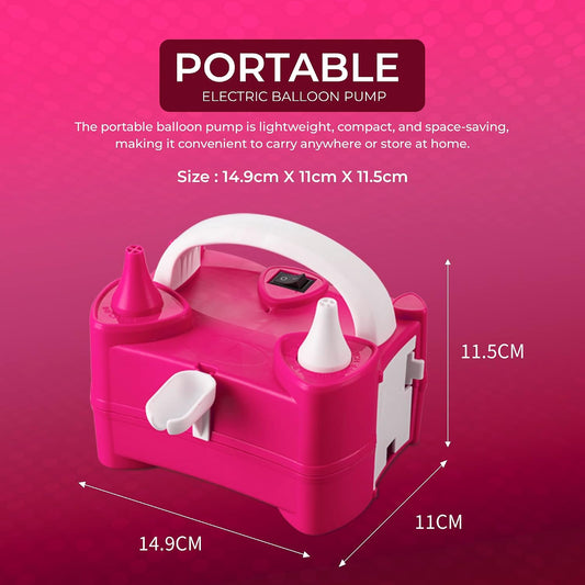 Scott 11 Electric Balloon Pump with Dual Nozzle, Portable Balloon Inflator 220v-240v 600w, Electric Air Pump for Birthdays, Parties, Wedding and Event Decorations