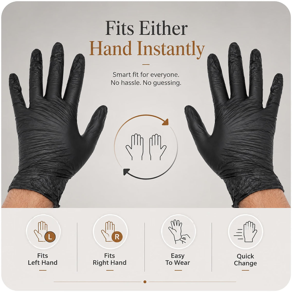 PurGlove Black Vinyl Disposable Gloves, Powder Free & Latex Free, Food Grade Multi-Purpose Gloves for Food Handling, Cooking, Cleaning, Beauty & Household use