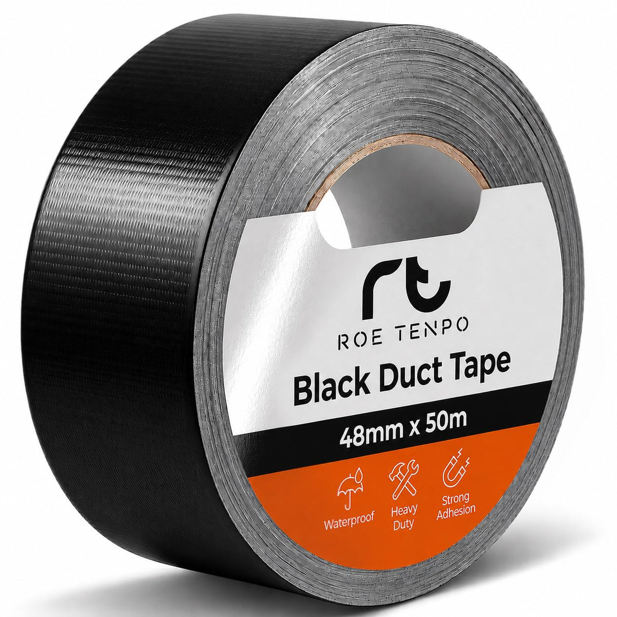 Roe Tenpo Silver Duct Tape - 48mm x 50m, Heavy Duty Gaffer Tape, Waterproof, Extra Strong Adhesive, Residue-Free, Ideal for Sealing, Wrapping, Plumbing & Indoor/Outdoor Repairs
