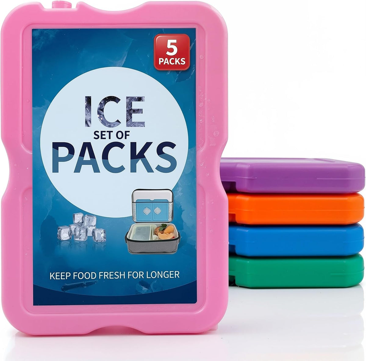 Active 100 Original Cool Pack - Slim & Long-Lasting Reusable Ice Pack Freezer Blocks for Coolers, Lunch Boxes, Beach, Camping, Fishing - Cooler Accessories for Fresh & Cold Food Storage