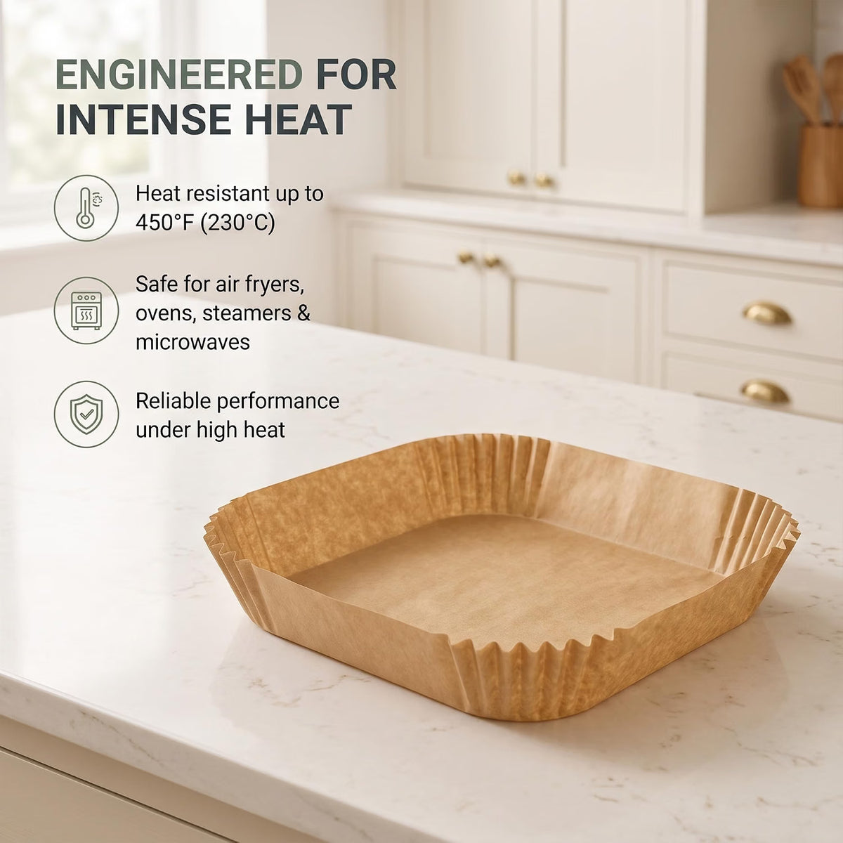 Scott 11 Air Fryer Liners, 100 PCS, Parchment Paper, Non-Stick & Greaseproof Disposable Baking Paper Liners