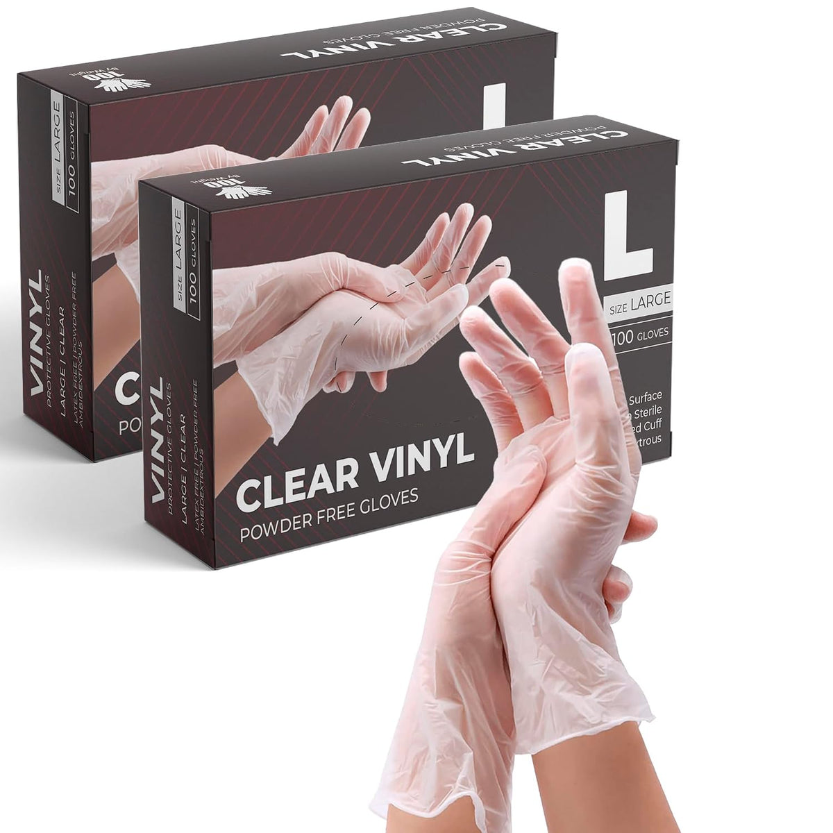 PurGlove Vinyl Multi-Purpose Clear Gloves, Powder Free, Disposable
