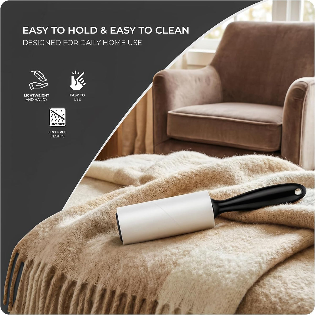 Cozy Paw Lint Roller, 6 Pack with 1 Reusable Handle, 360 Extra Sticky Sheets for Pet Hair Removal, Lint Remover for Dust & Fluff from Clothing, Furniture, Carpets & Car Seats
