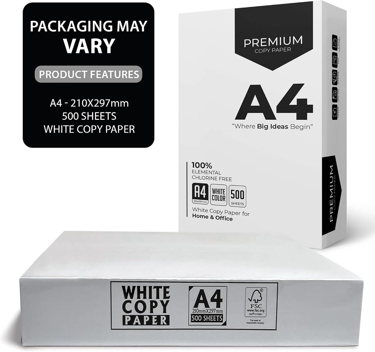 Stick Well A4 Printer Paper - White A4 Paper, Compatible with Inkjet, Laser Printers & Copiers, Multipurpose, Ideal for Home and Office Printing