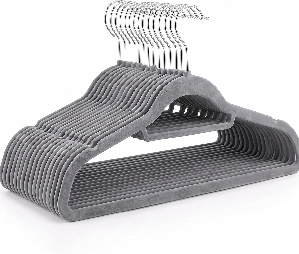 Housezy Coat Hangers, 20 Pack, Non-Slip Velvet Hangers for Clothes with Tie Bar & 360° Rotating Hook, Strong & Durable, Slim Space Saving Design for Coats, Shirts, Jackets & Trousers