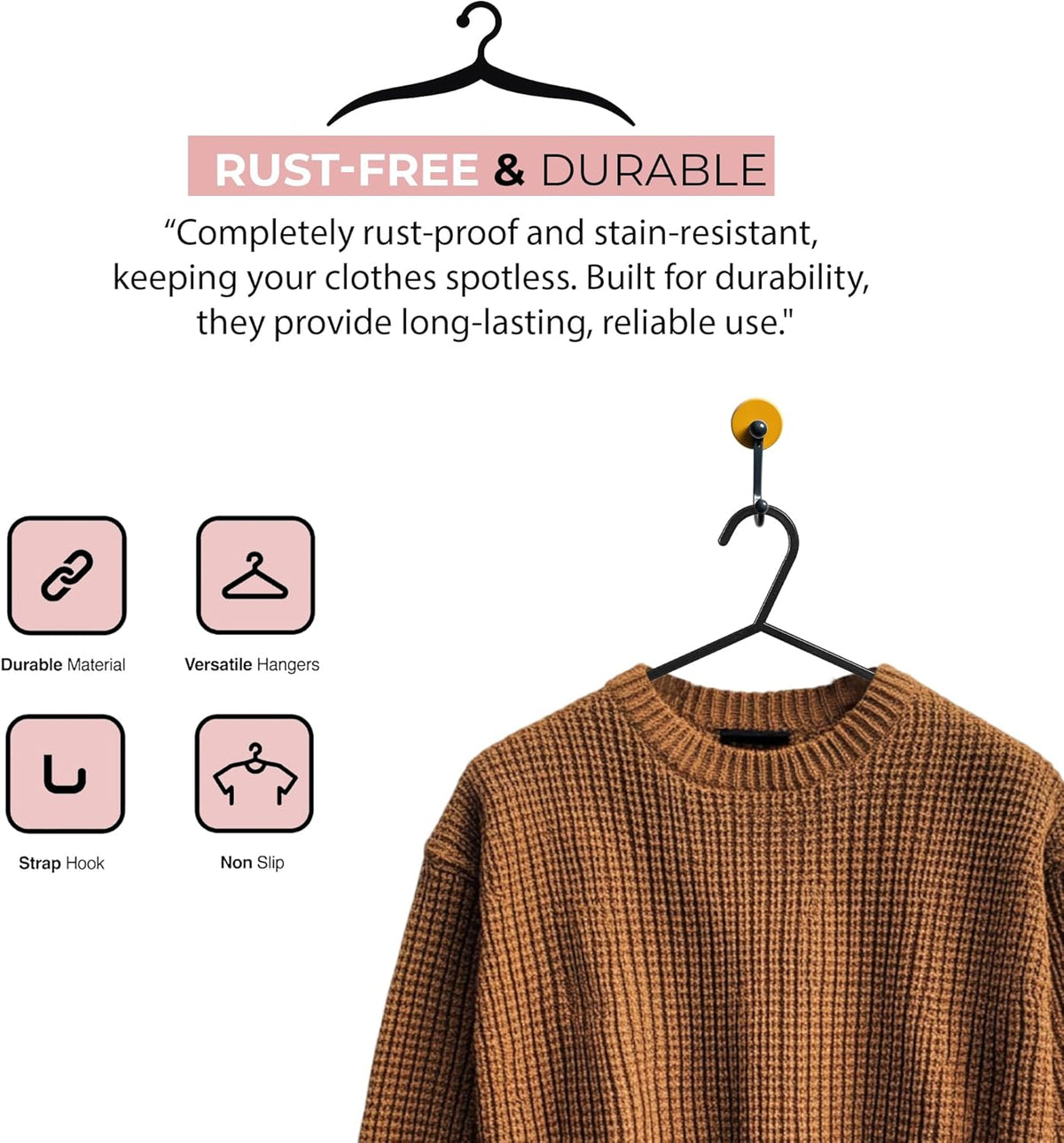 Roe Tenpo Coat Hangers, | Adult Plastic Clothes Hangers for Clothes | Durable & Lightweight | Non-Slip, Space-Saving Design for Shirts, Jackets, Trousers & More