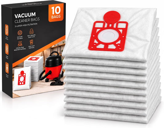 Roe Tenpo Vacuum Bags 10PK Compatible with Hetty, Numatic, James, Henry Hoover Bags | HEPA-Flo 3-Layer High Filtration, Self-Sealing, NVM-1CH Type | Superior Cleaning & Easy Dust Disposal