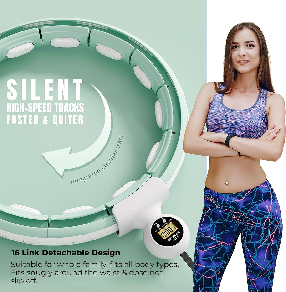 Scott 11 Fitness Hula Hoops, Weighted Hula Hoop For Adults 360 Degree Auto-Spinning Ball Massage, Infinity Hoop, Weight Loss Exercise Equipment for Home Use