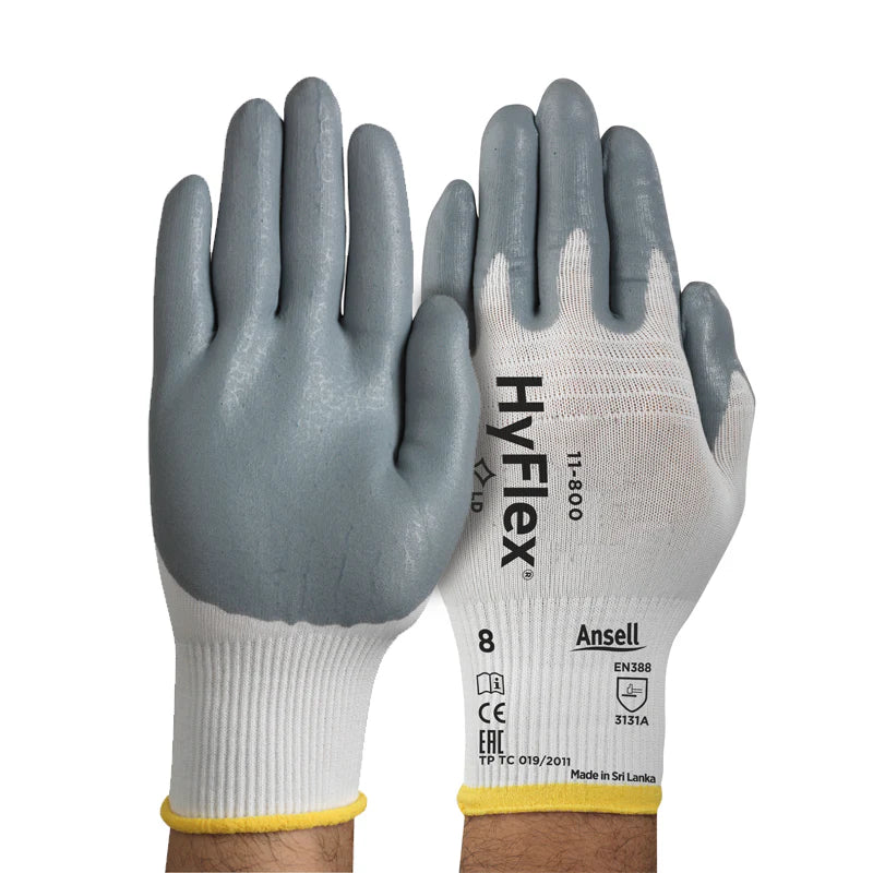 Ansell Hyflex 11-800 Nitrile Palm Coated Work Gloves