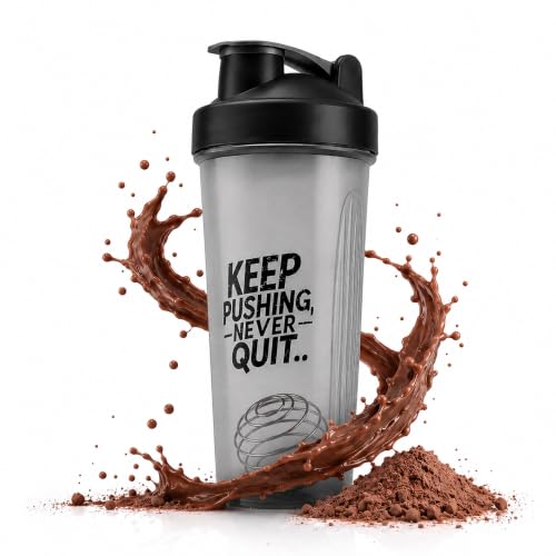 FitOrbit Protein Shaker Bottle, 600ml with Wire Mixing Ball, Leak-Proof, BPA-Free, Dishwasher Safe, Gym Shaker for Protein Shakes, Pre-Workout & Supplements Drinks