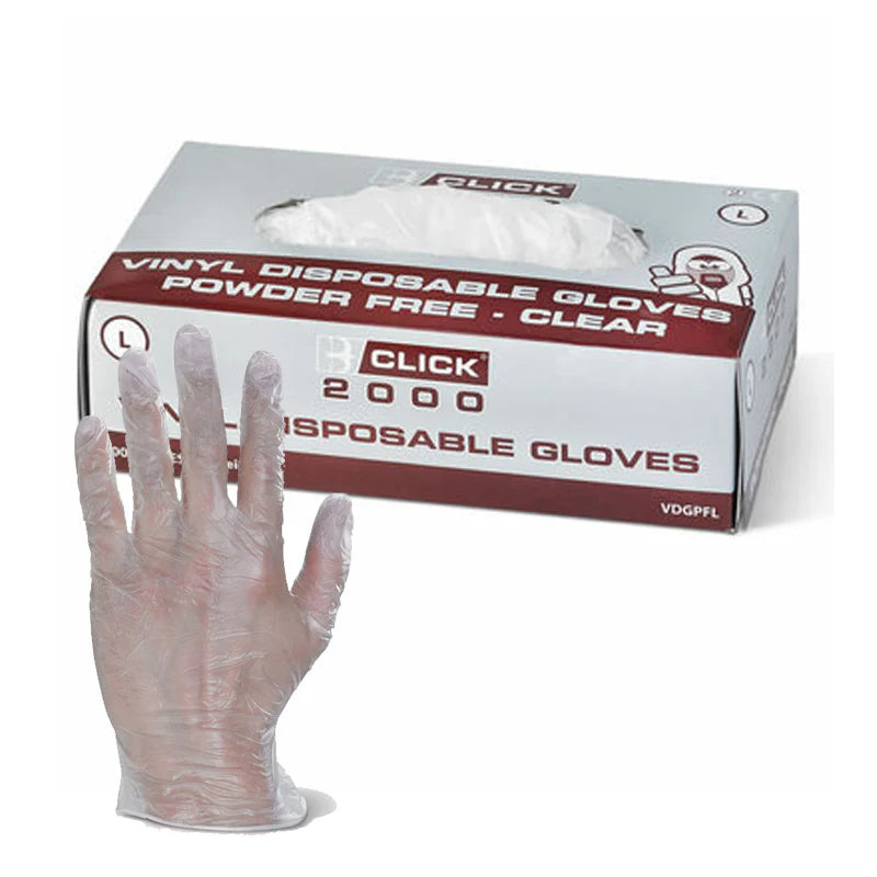 Beewsift Vinyl Powder Free Gloves Clear- Pack of 100