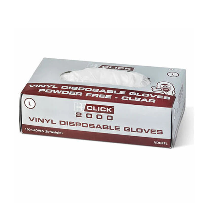 Beewsift Vinyl Powder Free Gloves Clear- Pack of 100