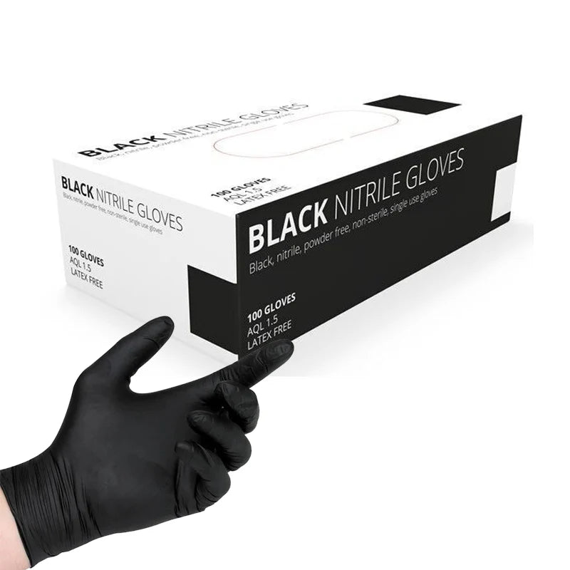 Black Disposable Nitrile Gloves- Pack of 100