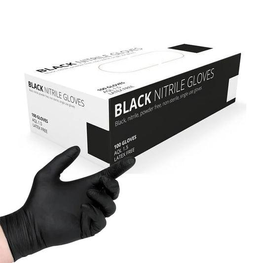 Black Disposable Nitrile Gloves- Pack of 100