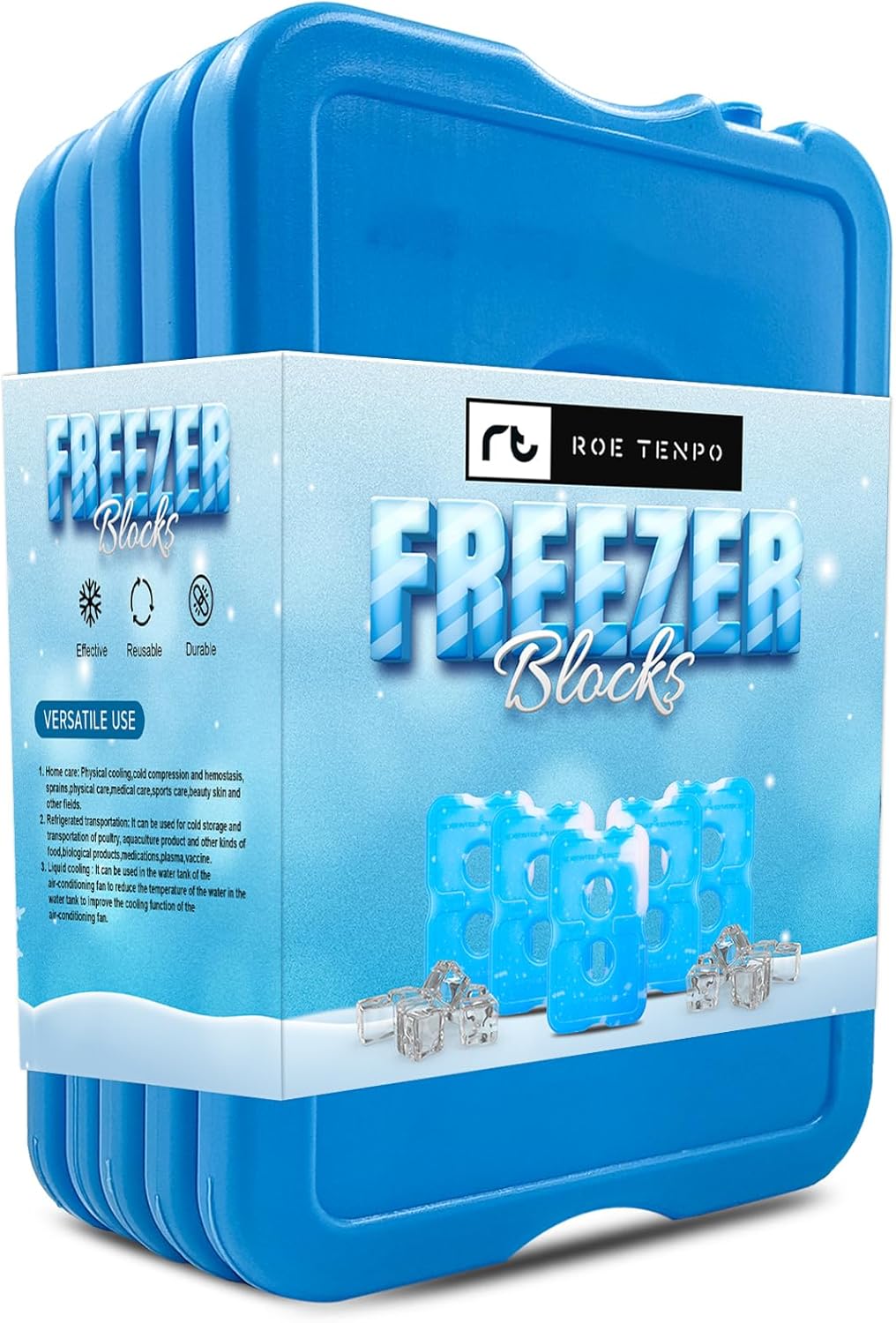 Roe Tenpo Ice Packs for cool box - Slim, Reusable & BPA-Free Freezer Blocks