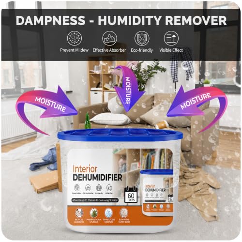 Roe Tenpo Dehumidifier, Moisture Absorber for Damp & Mould | Helps Reduce Condensation & Odours | Ideal for Bedrooms, Bathrooms & Kitchens
