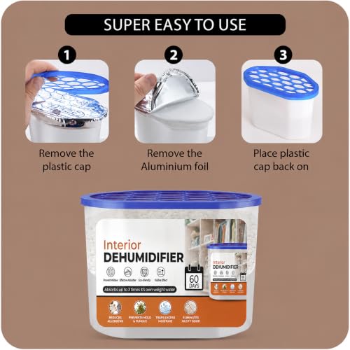 Roe Tenpo Dehumidifier, Moisture Absorber for Damp & Mould | Helps Reduce Condensation & Odours | Ideal for Bedrooms, Bathrooms & Kitchens