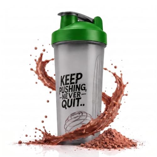 FitOrbit Protein Shaker Bottle, 600ml with Wire Mixing Ball, Leak-Proof, BPA-Free, Dishwasher Safe, Gym Shaker for Protein Shakes, Pre-Workout & Supplements Drinks