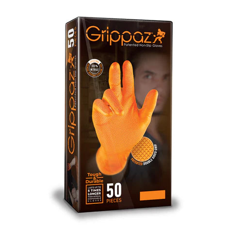 Grippaz 246 Orange Nitrile Grip Gloves- Pack of 50