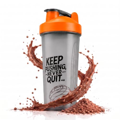 FitOrbit Protein Shaker Bottle, 600ml with Wire Mixing Ball, Leak-Proof, BPA-Free, Dishwasher Safe, Gym Shaker for Protein Shakes, Pre-Workout & Supplements Drinks