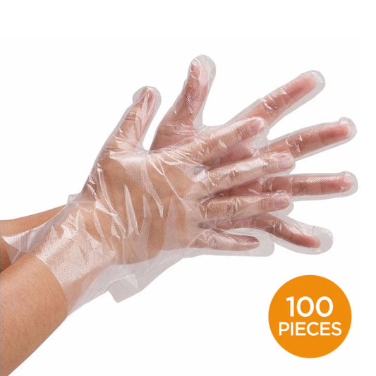 Disposable PE Polythene Gloves Clear- Pack of 100
