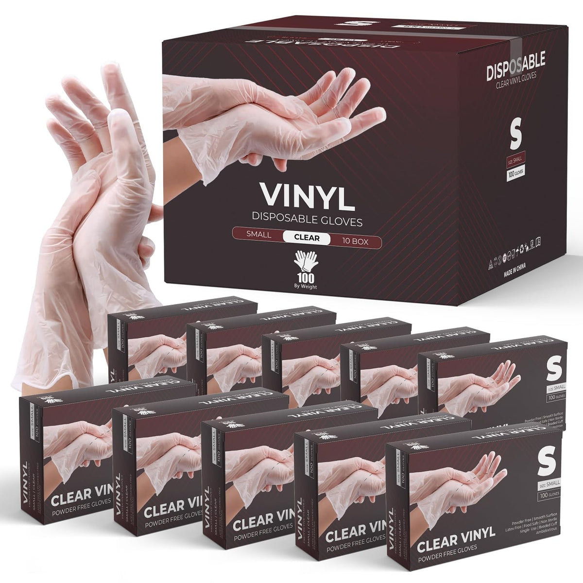PurGlove Vinyl Multi-Purpose Clear Gloves, Powder Free, Disposable