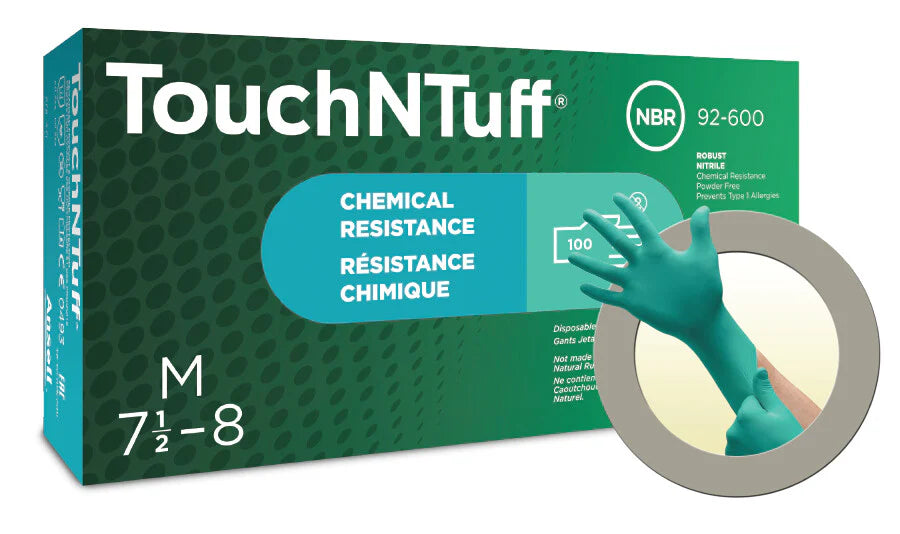 Ansell TouchNTuff 92-600 Green Nitrile Gloves- Pack of 100