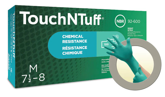 Ansell TouchNTuff 92-600 Green Nitrile Gloves- Pack of 100
