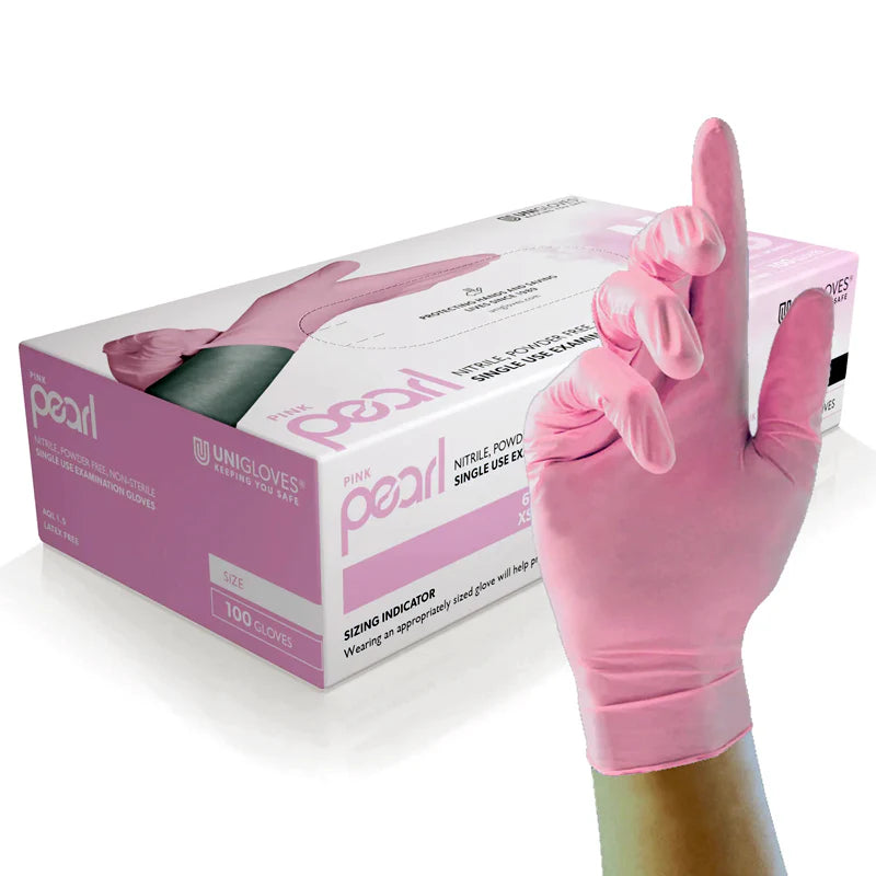 Unigloves Pearl Powder Free Nitrile Gloves- All Colours