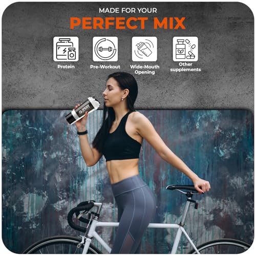 Active 100 Protein Shaker Bottle 500ml With Extra Compartment - Gym Shaker Bottle For Men & Women, Perfect For Protein Shakes & Supplements
