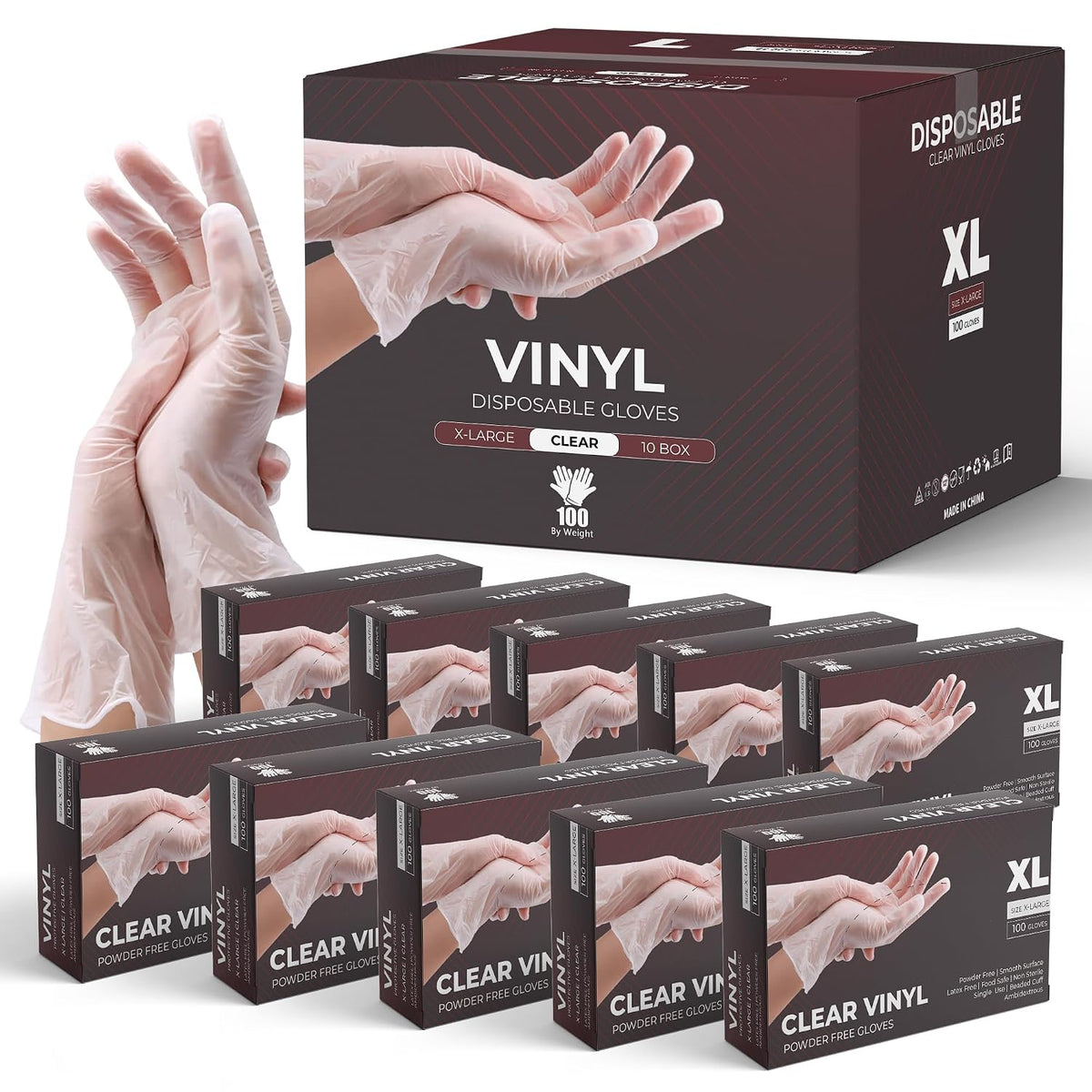 PurGlove Vinyl Multi-Purpose Clear Gloves, Powder Free, Disposable