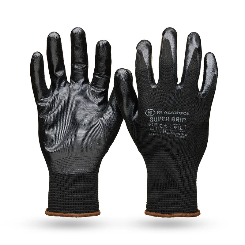 Blackrock 84302 Black Nitrile Palm Grip Work Gloves