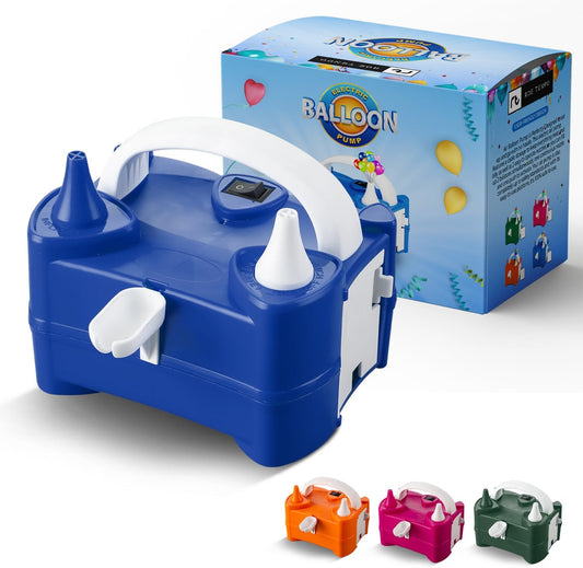 Roe Tenpo Electric Balloon Pump UK, Portable Dual Nozzle Balloon Inflator 220v-240v 600w