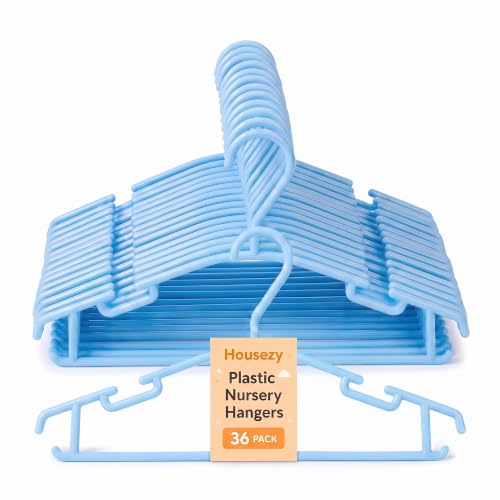Housezy Baby Clothes Hangers, 36 Pack – Plastic Children's Coat Hangers, Non-Slip, Slim Space Saving Kids Hangers for Dresses, Shirts, Trousers, Skirts & Baby Clothes Storage