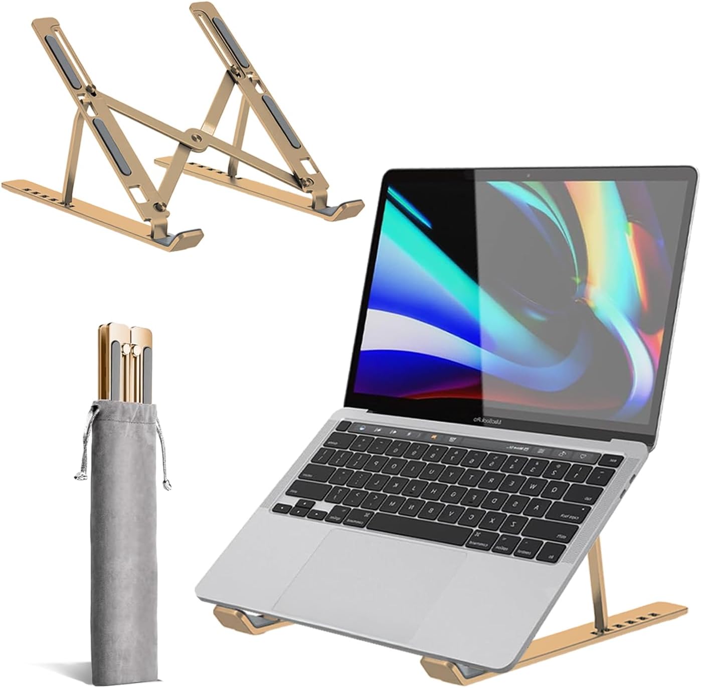 Roe Tenpo Adjustable Laptop Stand for Desk, 6-Angle Laptop Riser Portable Laptop Holder