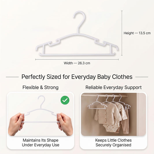 Housezy Baby Clothes Hangers, 36 Pack – Plastic Children's Coat Hangers, Non-Slip, Slim Space Saving Kids Hangers for Dresses, Shirts, Trousers, Skirts & Baby Clothes Storage
