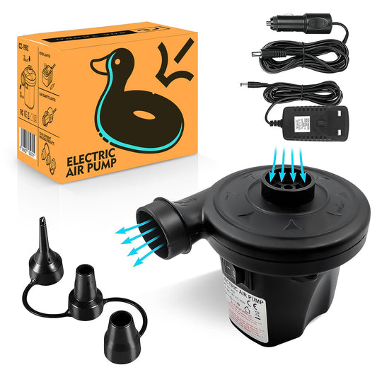 Roe Tenpo Electric Air Pump with 3 Nozzles/Inflate Or Deflate Swimming Ring, Airbeds, Paddling Pools & Other Toys / AC110-240V/ DC12V/50W